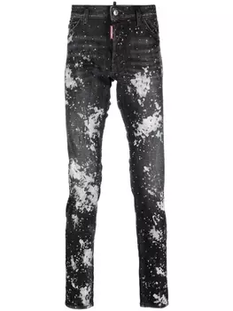 Dsquared2 джинсы с эффектом разбрызганной краски, черный