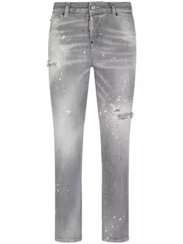 Dsquared2 джинсы с эффектом разбрызганной краски и прорезями, серый