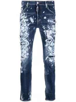 Dsquared2 джинсы с эффектом разбрызганной краски, синий