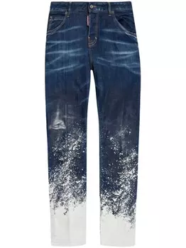 DSQUARED2 джинсы с эффектом разбрызганной краски, синий