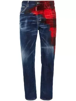 Dsquared2 джинсы с клетчатой вставкой, синий