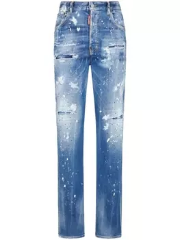 Dsquared2 джинсы с кристаллами и эффектом потертости, синий