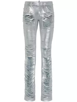 DSQUARED2 джинсы с разрезами, серебряный