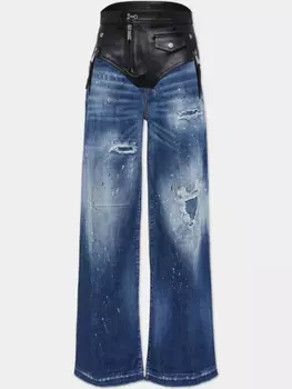 DSQUARED2 джинсы с широкими вставками, синий
