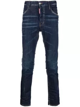 Dsquared2 джинсы с заниженной талией и принтом тай-дай, синий