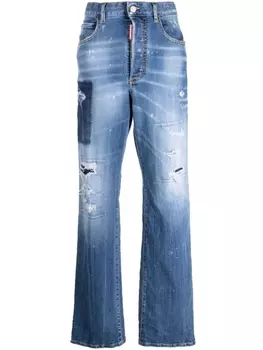 Dsquared2 джинсы с завышенной талией и нашивкой-логотипом, синий