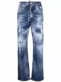 Dsquared2 джинсы с завышенной талией и принтом тай-дай, синий