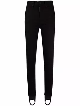 Dsquared2 джинсы с завышенной талией и штрипками, черный