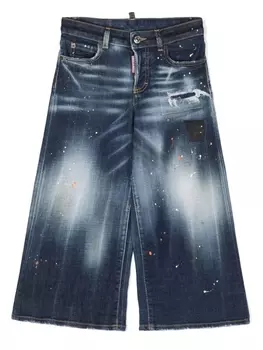 Dsquared2 джинсы широкого кроя с эффектом разбрызганной краски, синий