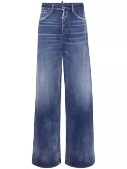 DSQUARED2 джинсы широкого кроя с завышенной талией, синий