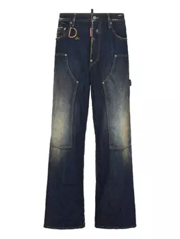 DSQUARED2 джинсы широкого кроя со вставками, синий