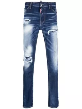Dsquared2 джинсы скинни Cool Guy с эффектом потертости, синий