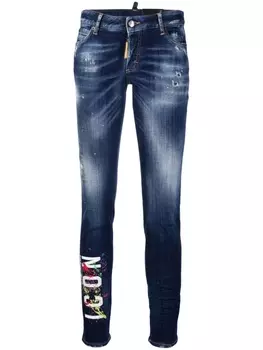 Dsquared2 джинсы скинни Icon с эффектом разбрызганной краски, синий