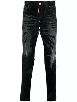 Dsquared2 джинсы скинни с эффектом потертости, черный
