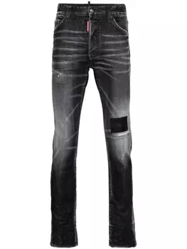Dsquared2 джинсы скинни с эффектом потертости, черный