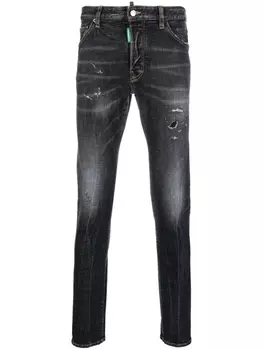 Dsquared2 джинсы скинни с эффектом потертости, черный
