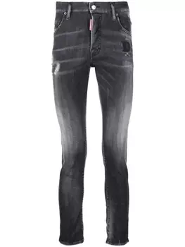 Dsquared2 джинсы скинни с эффектом потертости, черный