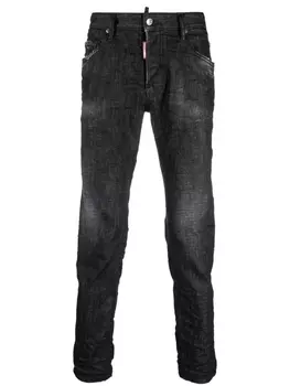 Dsquared2 джинсы скинни с эффектом потертости, черный