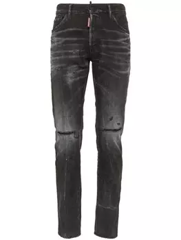 Dsquared2 джинсы скинни с эффектом потертости, черный