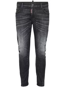 DSQUARED2 джинсы скинни с эффектом потертости, черный
