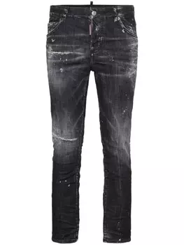 DSQUARED2 джинсы скинни с эффектом потертости, черный