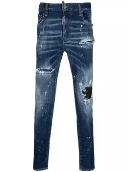 Dsquared2 джинсы скинни с эффектом потертости и заниженной талией, синий