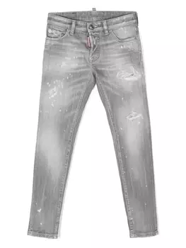 Dsquared2 джинсы скинни с эффектом потертости, серый