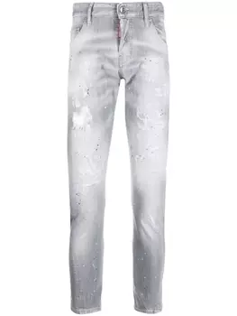 Dsquared2 джинсы скинни с эффектом потертости, серый