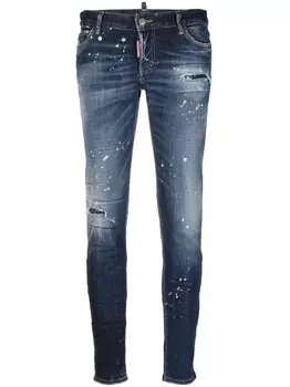 Dsquared2 джинсы скинни с эффектом потертости, синий