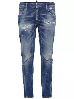 Dsquared2 джинсы скинни с эффектом потертости, синий