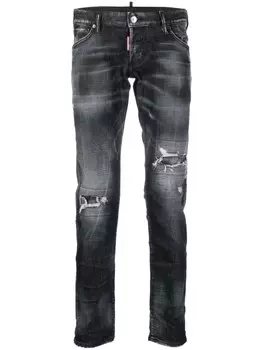 DSQUARED2 джинсы скинни с эффектом потертости, синий