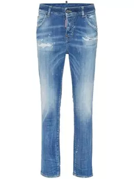 DSQUARED2 джинсы скинни с эффектом потертости, синий