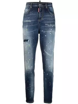 Dsquared2 джинсы скинни с эффектом разбрызганной краски, синий