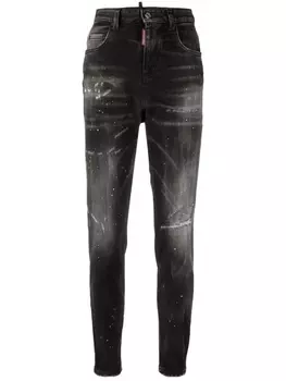 Dsquared2 джинсы скинни с эффектом разбрызганной краски, черный