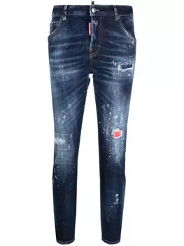 Dsquared2 джинсы скинни с эффектом разбрызганной краски, синий