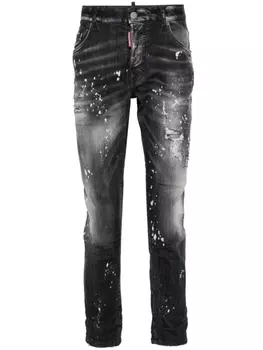 Dsquared2 джинсы скинни с эффектом разбрызганной краски, черный