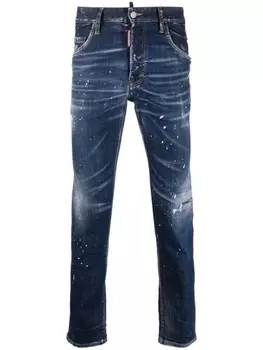 Dsquared2 джинсы скинни с эффектом разбрызганной краски, синий
