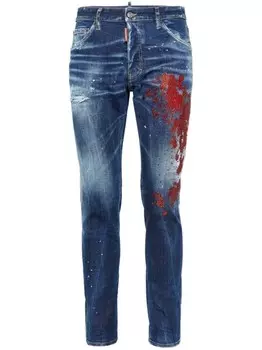 Dsquared2 джинсы скинни с эффектом разбрызганной краски, синий