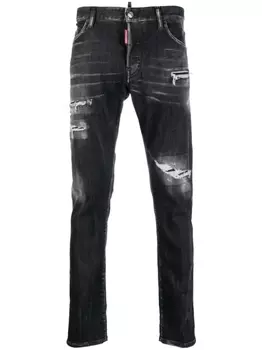 Dsquared2 джинсы скинни с прорезями, черный