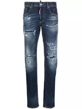 Dsquared2 джинсы скинни с прорезями, синий