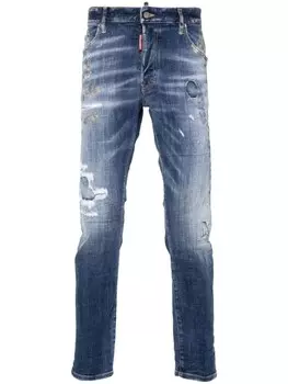 DSQUARED2 джинсы скинни Skater с прорезями, синий