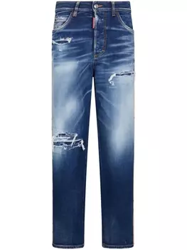 Dsquared2 джинсы со шнуровкой и эффектом потертости, синий