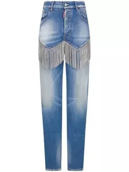 Dsquared2 джинсы со стразами, синий