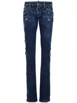 DSQUARED2 джинсы со стразами, синий