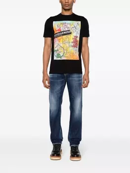 Dsquared2 джинсы средней посадки с эффектом потертости, синий