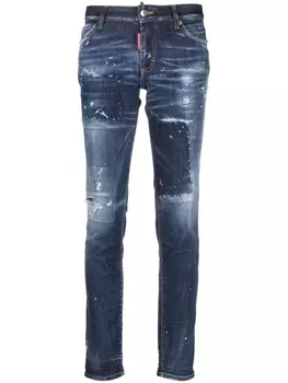 Dsquared2 джинсы узкого кроя с эффектом потертости, синий