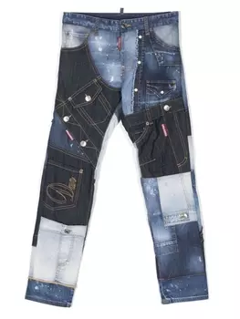Dsquared2 джинсы в технике пэчворк, синий