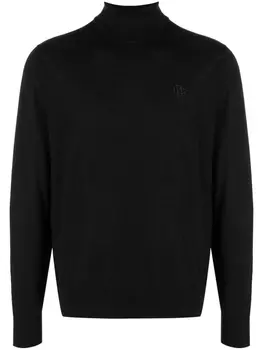 Dsquared2 embroidered monogram roll neck jumper, черный