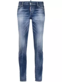 Dsquared2 faded cropped skinny jeans, синий