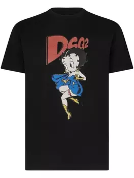 Dsquared2 футболка Betty Boop с графичным принтом, черный